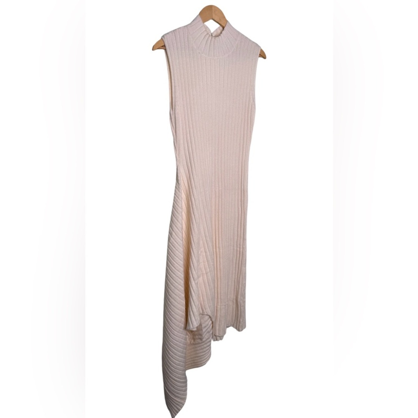 Rebdolls Beige Josephine Knit Asymmetrical Hem Midi A Line Dress Nwt Size Large — image 4 of 7